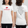 White/Red Culture Warp Christian T-Shirt. The shirt style is Women's Fashion T-Shirt , size S. The design is Traditions & Values - UNWARP Collection Collection.