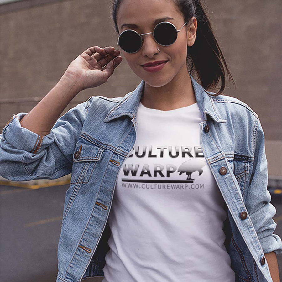 White Culture Warp Christian T-Shirt. The shirt style is Classic Unisex T-Shirt , size S. The design is Come to Me - Chrome Collection.