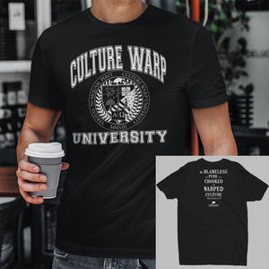 Black/White Culture Warp Christian T-Shirt. The shirt style is Men's Fashion T-Shirt , size S. The design is Blameless and Pure - CWU Collection.