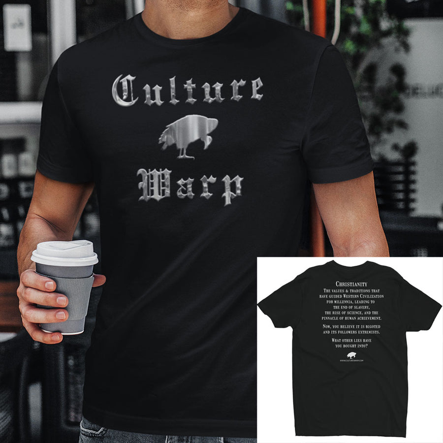 Black Culture Warp Christian T-Shirt. The shirt style is Men's Fashion T-Shirt , size S. The design is Traditions & Values - Cocytus Collection.