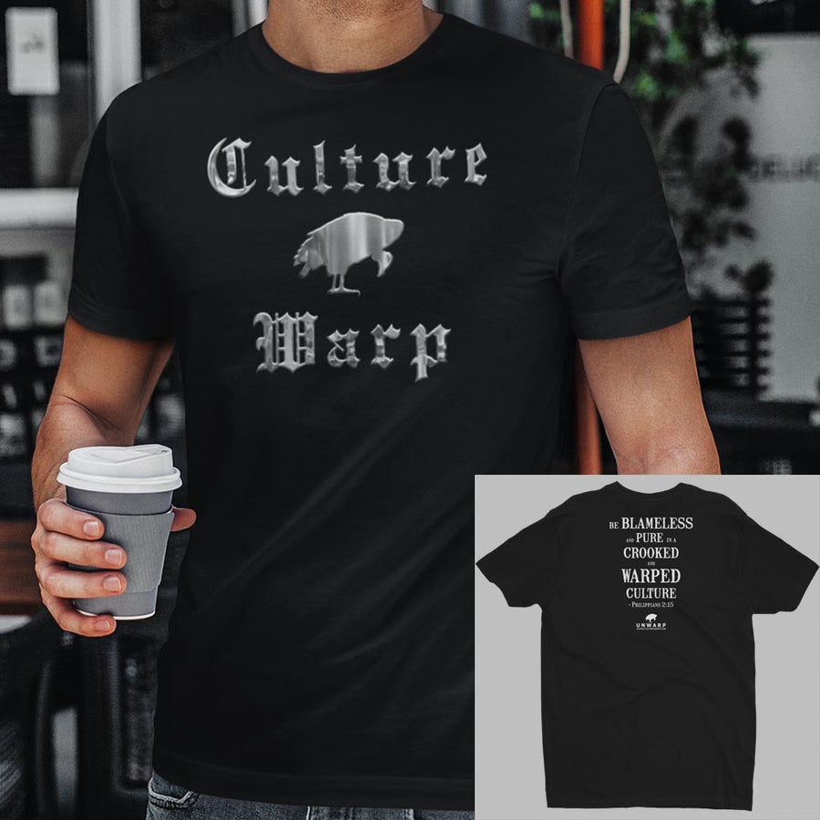 Black Culture Warp Christian T-Shirt. The shirt style is Men's Fashion T-Shirt , size S. The design is Blameless and Pure - Cocytus Collection.