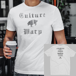 White Culture Warp Christian T-Shirt. The shirt style is Men's Fashion T-Shirt , size S. The design is Blameless and Pure - Cocytus Collection.