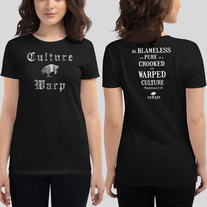 Black Culture Warp Christian T-Shirt. The shirt style is Women's Fashion T-Shirt , size S. The design is Blameless and Pure - Cocytus Collection.
