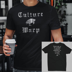 Black Culture Warp Christian T-Shirt. The shirt style is Men's Fashion T-Shirt , size S. The design is Come to Me - Cocytus Collection.