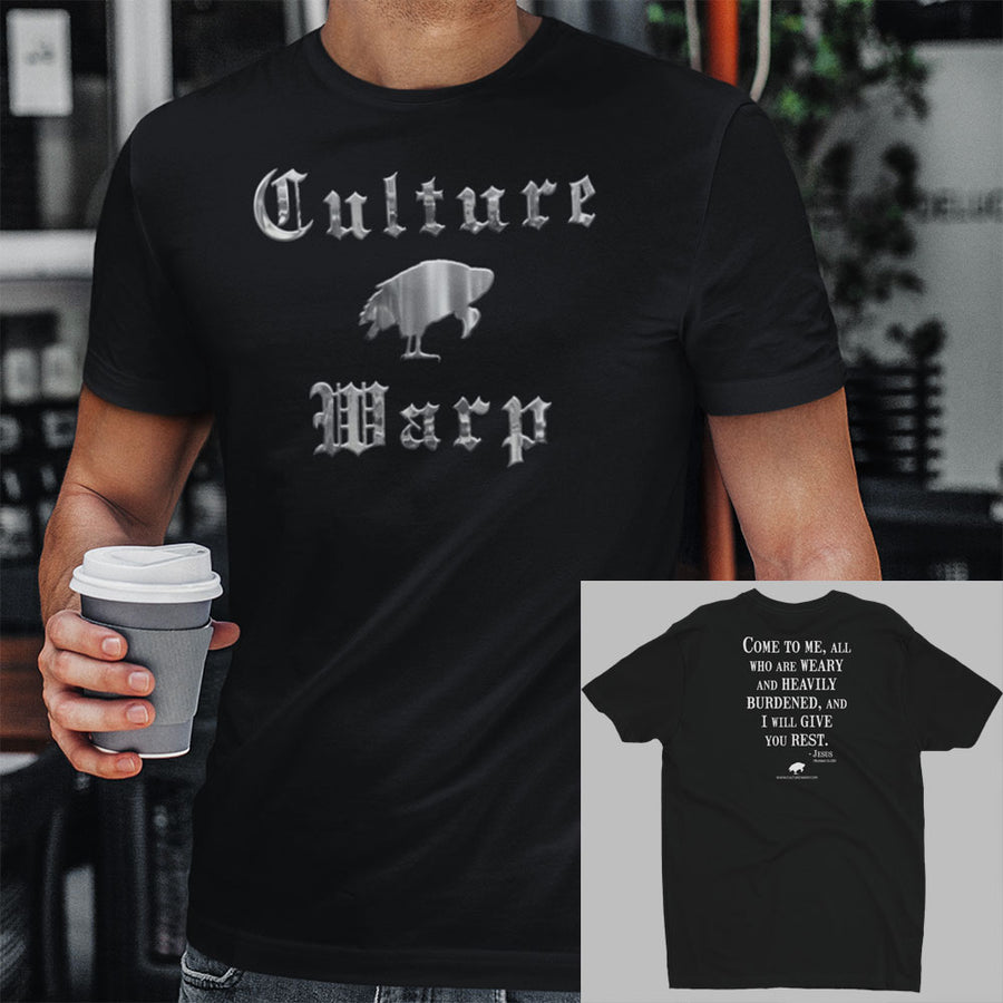 Black Culture Warp Christian T-Shirt. The shirt style is Men's Fashion T-Shirt , size S. The design is Come to Me - Cocytus Collection.