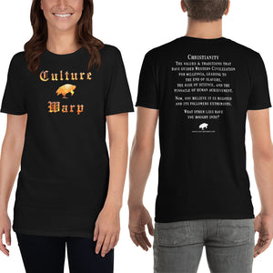 Black Culture Warp Christian T-Shirt. The shirt style is Classic Unisex T-Shirt , size S. The design is Traditions & Values - Inferno Collection.