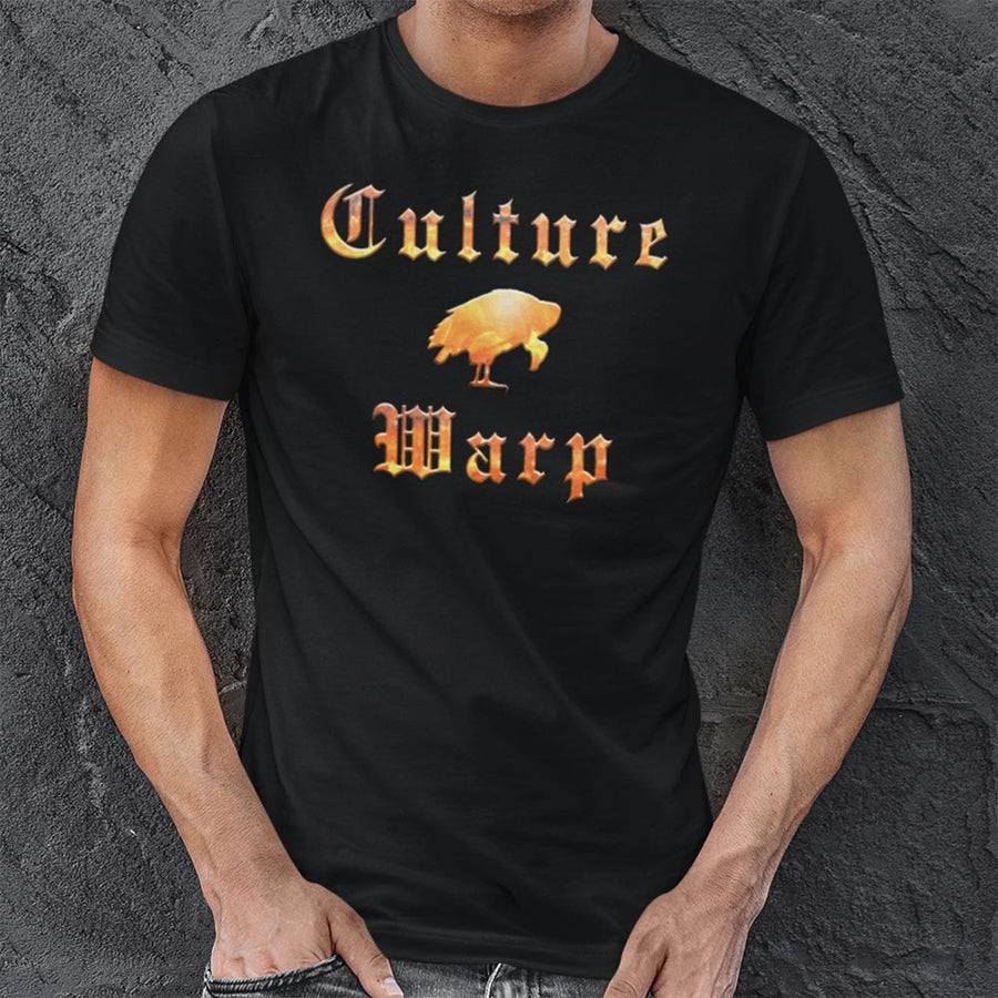 White Culture Warp Christian T-Shirt. The shirt style is Classic Unisex T-Shirt , size S. The design is Traditions & Values - Inferno Collection.